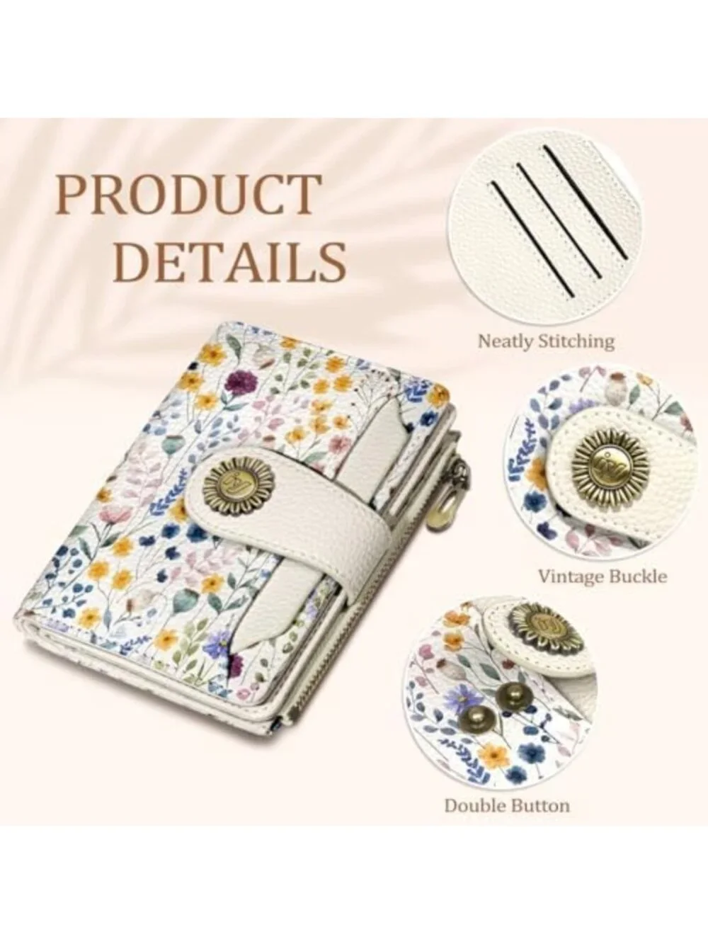 Floral Small Wallet for Women - RFID Blocking Bifold Credit Card Holder